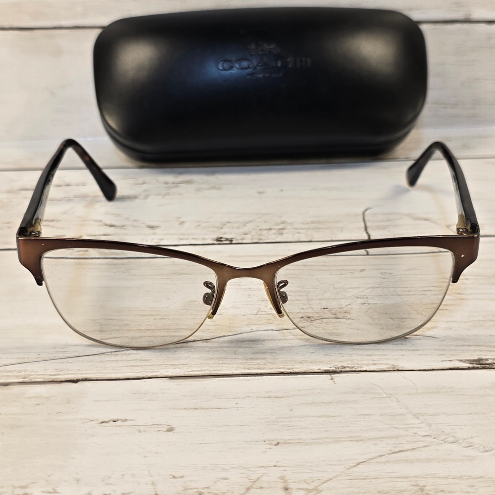 Coach HC 5066 Eyeglasses Satin Brown Dark Tortoise Cat Eye Frames 53-16-135 Case - Picture 7 of 9